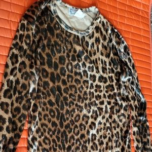 Versace Jaguar Cheetah  Leopardb Fur Print Blouse top pullover